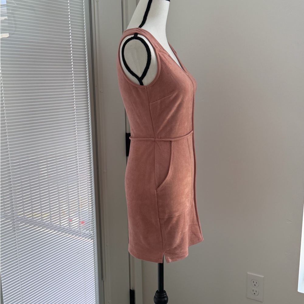 Sienna Sky Faux Suede Sleeveless Rose Mini Dress - Picture 4 of 13